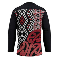 New Zealand Hockey Jersey Aotearoa Kowhaiwhai Mix Taniko Art - Red - Polynesian Pride