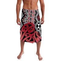 New Zealand Lavalava Aotearoa Kowhaiwhai Mix Taniko Art - Red