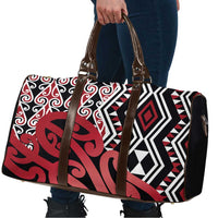 New Zealand Travel Bag Aotearoa Kowhaiwhai Mix Taniko Art - Red - Polynesian Pride