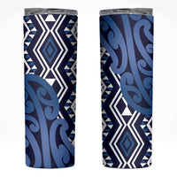 New Zealand Skinny Tumbler Aotearoa Kowhaiwhai Mix Taniko Art - Blue LT14