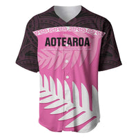 Custom New Zealand Aotearoa Cricket Baseball Jersey Go White Silver Fern LT14 Pink - Polynesian Pride