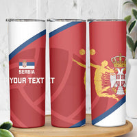 Custom Serbia Volleyball Skinny Tumbler 2025 Go Champions