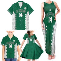 Custom Hawaii Volleyball Family Matching Tank Maxi Dress and Hawaiian Shirt Hawaiian Kakau Pattern