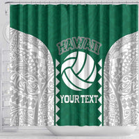 Custom Hawaii Volleyball Shower Curtain Hawaiian Kakau Pattern