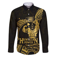 Gold Hawaii Ikaika Warrior Family Matching Puletasi and Hawaiian Shirt Hawaiian Power