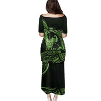 Green Hawaii Ikaika Warrior Family Matching Puletasi and Hawaiian Shirt Hawaiian Power