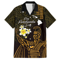 Personalised Hawaii King Kamehameha Day Hawaiian Shirt Plumeria With Kakau Pattern - Gold LT14 Gold - Polynesian Pride