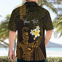 Personalised Hawaii King Kamehameha Day Hawaiian Shirt Plumeria With Kakau Pattern - Gold LT14 - Polynesian Pride