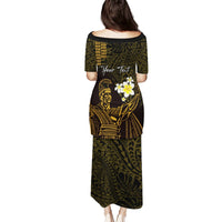 Personalised Hawaii King Kamehameha Day Puletasi Plumeria With Kakau Pattern - Gold LT14 - Polynesian Pride