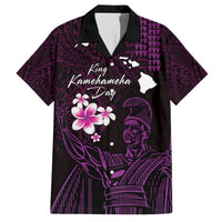 Personalised Hawaii King Kamehameha Day Hawaiian Shirt Plumeria With Kakau Pattern - Purple LT14 Purple - Polynesian Pride