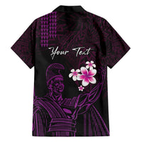 Personalised Hawaii King Kamehameha Day Hawaiian Shirt Plumeria With Kakau Pattern - Purple LT14 - Polynesian Pride