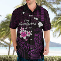 Personalised Hawaii King Kamehameha Day Hawaiian Shirt Plumeria With Kakau Pattern - Purple LT14 - Polynesian Pride