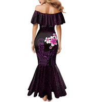 Personalised Hawaii King Kamehameha Day Mermaid Dress Plumeria With Kakau Pattern - Purple LT14 - Polynesian Pride