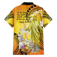Polynesia Easter Day Hawaiian Shirt He Is Risen Lilium Longiflorum Polynesian Pattern LT14 - Polynesian Pride