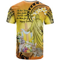 Polynesia Easter Day T Shirt He Is Risen Lilium Longiflorum Polynesian Pattern