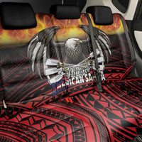 Fautasi Race Day American Samoa Back Car Seat Cover Bald Eagle Polynesian Tattoo
