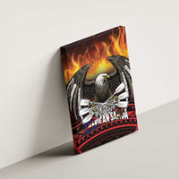 Fautasi Race Day American Samoa Canvas Wall Art Bald Eagle Polynesian Tattoo