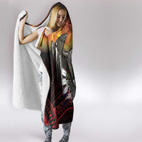 Fautasi Race Day American Samoa Hooded Blanket Bald Eagle Polynesian Tattoo
