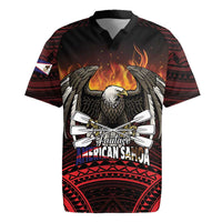 Fautasi Race Day American Samoa Rugby Jersey Bald Eagle Polynesian Tattoo