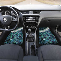 Turquoise Traditional Cloak Aotearoa Car Mats Maori Paua Shell Korowai Pattern
