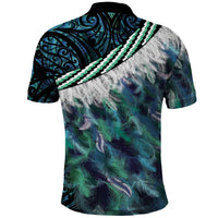 Turquoise Traditional Cloak Aotearoa Polo Shirt Maori Paua Shell Korowai Pattern LT14 - Polynesian Pride