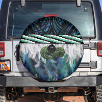 Turquoise Traditional Cloak Aotearoa Spare Tire Cover Maori Paua Shell Korowai Pattern
