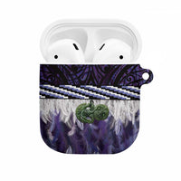 Purple Traditional Cloak Aotearoa AirPods Case Maori Paua Shell Korowai Pattern LT14 Purple - Polynesian Pride