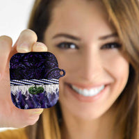 Purple Traditional Cloak Aotearoa AirPods Case Maori Paua Shell Korowai Pattern LT14 - Polynesian Pride