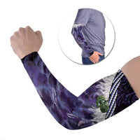 Purple Traditional Cloak Aotearoa Arm Sleeves Maori Paua Shell Korowai Pattern LT14 Set of 2 Purple - Polynesian Pride