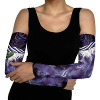 Purple Traditional Cloak Aotearoa Arm Sleeves Maori Paua Shell Korowai Pattern LT14 - Polynesian Pride