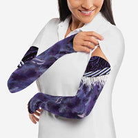 Purple Traditional Cloak Aotearoa Arm Sleeves Maori Paua Shell Korowai Pattern LT14 - Polynesian Pride