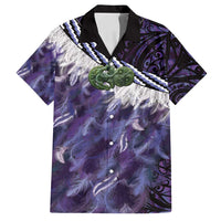Purple Traditional Cloak Aotearoa Family Matching Summer Maxi Dress and Hawaiian Shirt Maori Paua Shell Korowai Pattern