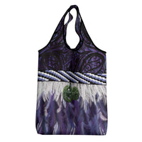 Purple Traditional Cloak Aotearoa Grocery Bag Maori Paua Shell Korowai Pattern LT14 - Polynesian Pride