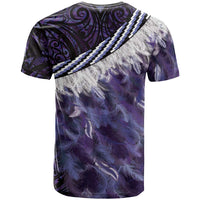 Purple Traditional Cloak Aotearoa T Shirt Maori Paua Shell Korowai Pattern