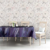 Purple Traditional Cloak Aotearoa Tablecloth Maori Paua Shell Korowai Pattern