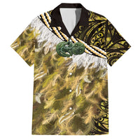 Yellow Traditional Cloak Aotearoa Family Matching Summer Maxi Dress and Hawaiian Shirt Maori Paua Shell Korowai Pattern