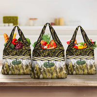 Yellow Traditional Cloak Aotearoa Grocery Bag Maori Paua Shell Korowai Pattern LT14 3-pack One Size Yellow - Polynesian Pride