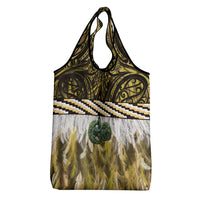 Yellow Traditional Cloak Aotearoa Grocery Bag Maori Paua Shell Korowai Pattern LT14 - Polynesian Pride