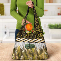 Yellow Traditional Cloak Aotearoa Grocery Bag Maori Paua Shell Korowai Pattern LT14 - Polynesian Pride