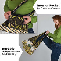 Yellow Traditional Cloak Aotearoa Grocery Bag Maori Paua Shell Korowai Pattern LT14 - Polynesian Pride