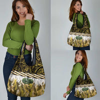 Yellow Traditional Cloak Aotearoa Grocery Bag Maori Paua Shell Korowai Pattern LT14 - Polynesian Pride