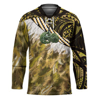 Yellow Traditional Cloak Aotearoa Hockey Jersey Maori Paua Shell Korowai Pattern LT14 Unisex Yellow - Polynesian Pride