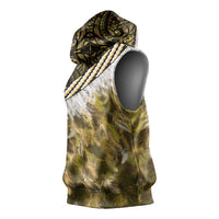 Yellow Traditional Cloak Aotearoa Sleeveless Hoodie Maori Paua Shell Korowai Pattern LT14 - Polynesian Pride