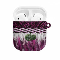Pink Traditional Cloak Aotearoa AirPods Case Maori Paua Shell Korowai Pattern - Polynesian Pride