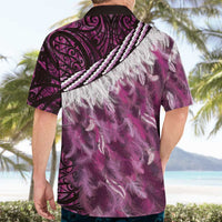 Pink Traditional Cloak Aotearoa Hawaiian Shirt Maori Paua Shell Korowai Pattern
