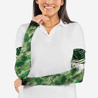 Green Traditional Cloak Aotearoa Arm Sleeves Maori Paua Shell Korowai Pattern - Polynesian Pride