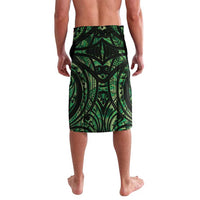 Green Traditional Cloak Aotearoa Lavalava Maori Paua Shell Korowai Pattern