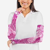 Personalised Polynesia Breast Cancer Awareness Arm Sleeves Think Pink Ribbon Polynesian Butterflies