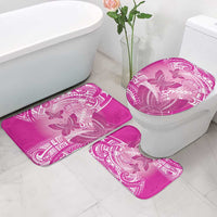 Polynesia Breast Cancer Awareness Bathroom Set Think Pink Ribbon Polynesian Butterflies