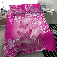 Polynesia Breast Cancer Awareness Bedding Set Think Pink Ribbon Polynesian Butterflies